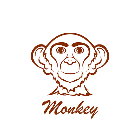 Illustration of monkey isolated on white background.のイラスト素材