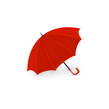 Red umbrella isolated on a white background, illustration.のイラスト素材