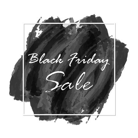 Black Friday Sale on abstract black watercolor background, illustration.のイラスト素材