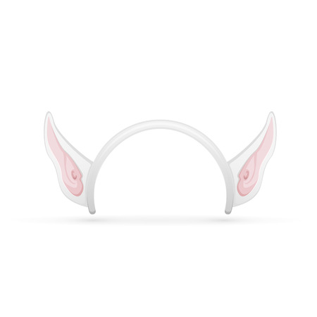 Christmas mask with elf ears isolated on white background, illustration.のイラスト素材