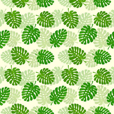 Seamless background with tropical leaves for Your design, illustration.のイラスト素材