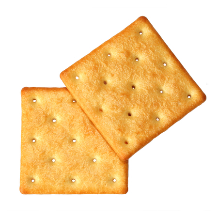 Crackers isolated on white background.の写真素材