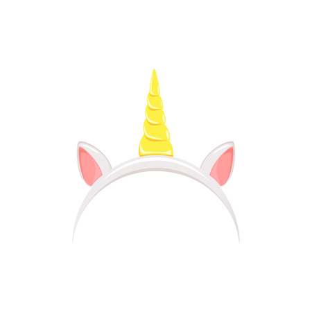 Headband of Unicorn with ears and horn isolated on white background, illustration.のイラスト素材