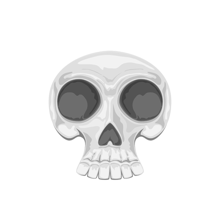 Cartoon skull isolated on white background, illustration.のイラスト素材