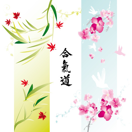 Decorative banners with japanese themeのイラスト素材