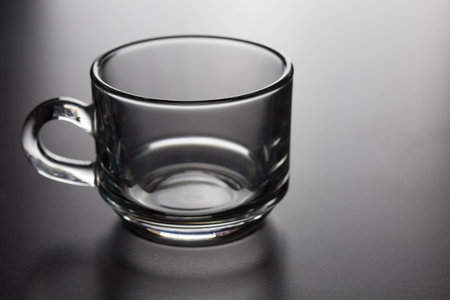 An empty glass on the table.の写真素材