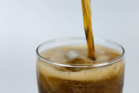 Cold cola in a glass.の写真素材