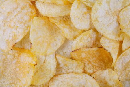 potato chips, close-up, background, textureの写真素材