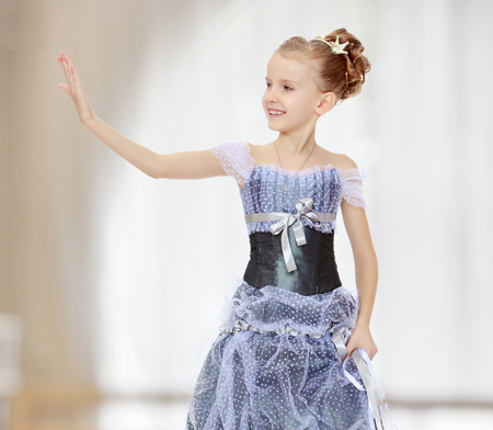 Beautiful little girl in Princess dress.の写真素材