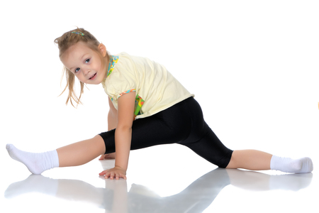 Little girl doing twineの写真素材