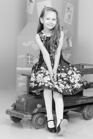 Beautiful little girl 5-6 years.の写真素材