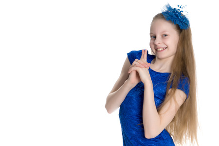 Portrait of a little girl close-up.の写真素材