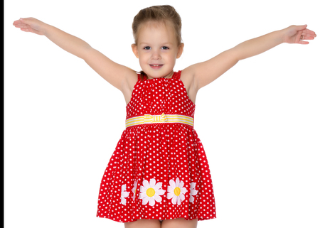 Portrait of a little girl close-up.の写真素材