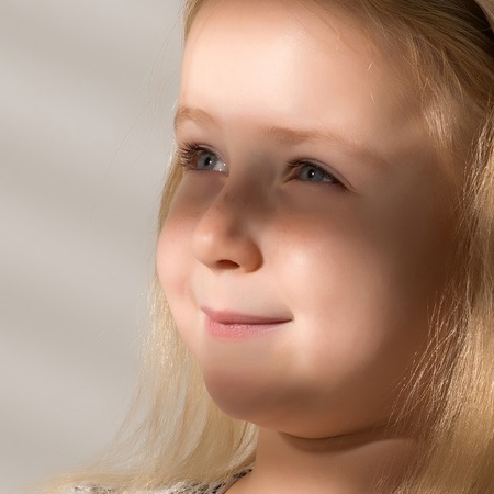 Portrait of a little girl close-up.の写真素材