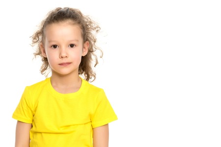Portrait of a little girl close-up.の写真素材