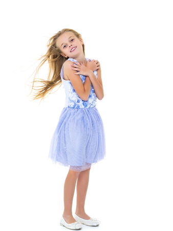 The little girl is full-length.の写真素材