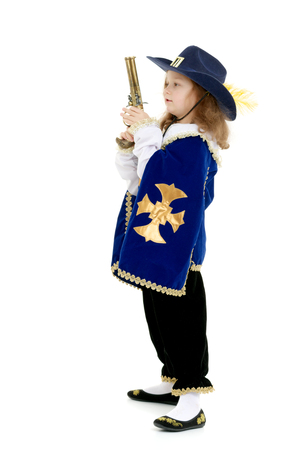 Little girl in a musketeer costume.の写真素材