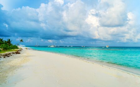 Top view of beautiful beach. Aerial drone shot of turquoise sea
