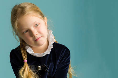 Close-up face of a beautiful little girl.