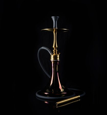 Luxury modern hookah on black background