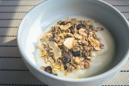 Yogurt with Cereals and Grainsの写真素材