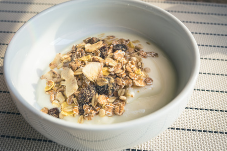 Yogurt with Cereals and Grainsの写真素材