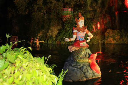 Thai statue of a mermaid from a legendの写真素材