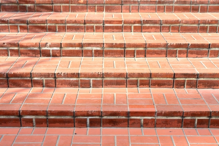 Stairs made of orange bricks の写真素材