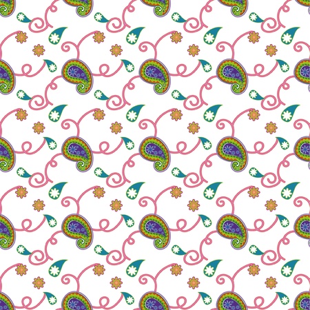 Naadloos achtergrond patroon met Paisley design のイラスト素材