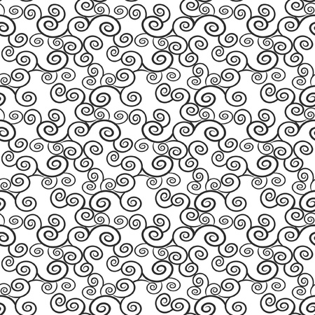 Naadloos patroon van krullen en swirlsのイラスト素材
