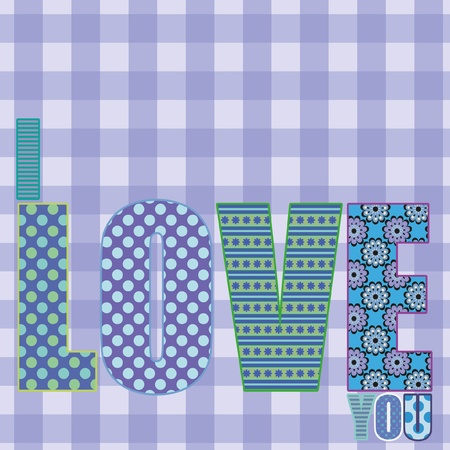 Design for valentines card, with the word LOVE, all on separate layers for easy adjustmentsのイラスト素材