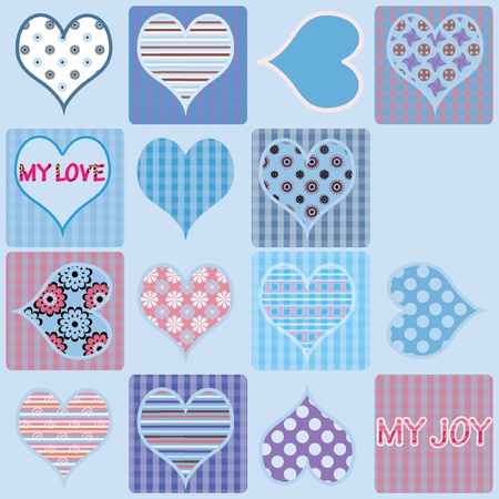 Light blue design for valentine card on separate layersのイラスト素材