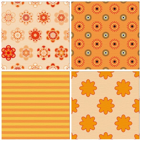 set of 4 seamless patternsのイラスト素材