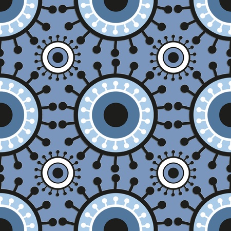seamless retro pattern circles のイラスト素材