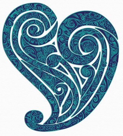 Decorated tattoo heart のイラスト素材
