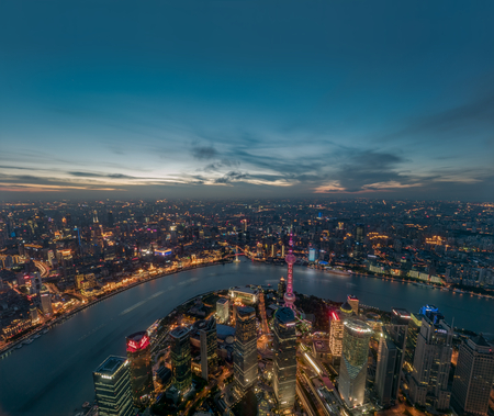 lujiazui night sceneryのeditorial素材