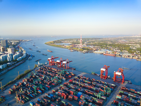 Panoramic view of the port cityのeditorial素材