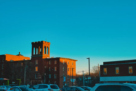 Downtown Dover NH, (New Hampshire) Old Brick Mill Buildingのeditorial素材