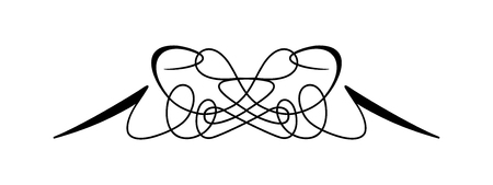 Vintage Calligraphic Wicker Rosette - Decorative Vignette with Floral Elementsのイラスト素材