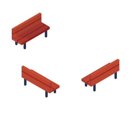 Isometric Park Benches Object or Icon.のイラスト素材