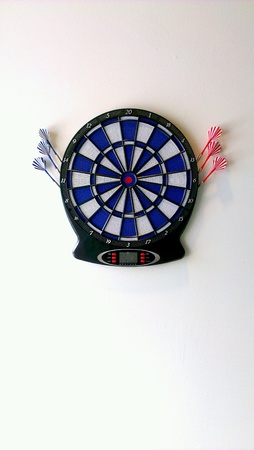 Dashboard on white wall.の素材