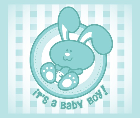 Cute baby bunny - male version. Great for any baby greeting cards.のイラスト素材