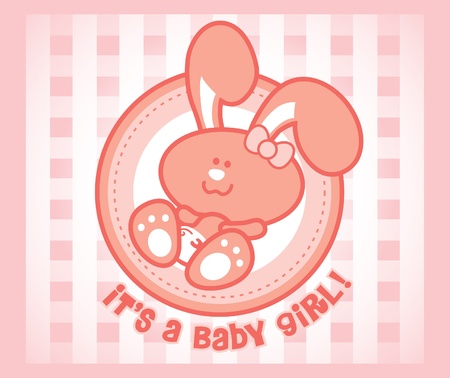 Cute baby bunny - female version. Great for any baby greeting cards.のイラスト素材