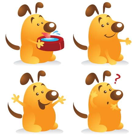 Cute cartoon dog character set.のイラスト素材