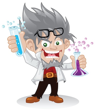 Mad scientist cartoon character.のイラスト素材