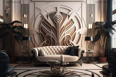 Elegant Art Deco Living Roomの素材