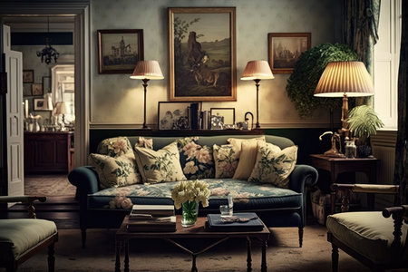 Elegant Vintage Interior Design Living Roomの素材