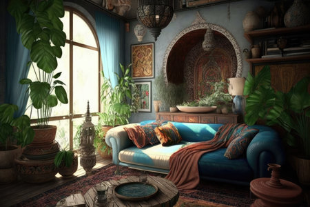 Vibrant Bohemian Living Roomの素材