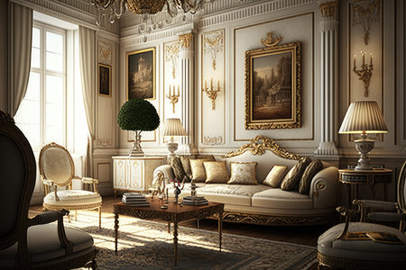 Elegant Traditional Living Room with Cozy Ambianceの素材
