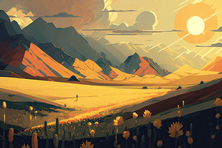 Vast and Enchanting Cell-Shaded Landscapeの素材